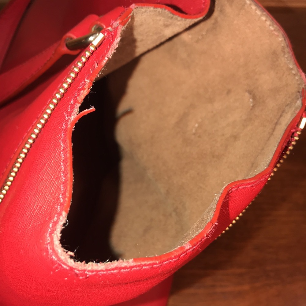 DKNY Large Saffiano Leather Tote and Wallet, Red - Picture 11 of 16